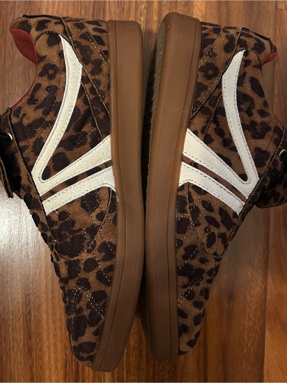 Leopard Print Women’s Sneakers - Brown & Black - Picture 4 of 9